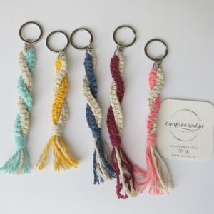 Porta-chaves “entrelaçado bicolor”